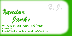 nandor janki business card